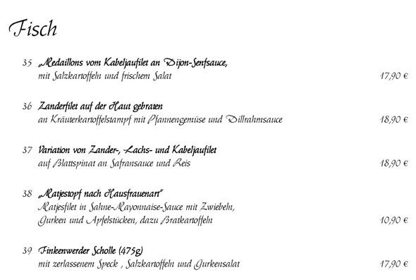 Usere - Abendkarte - im Grasberger Hof