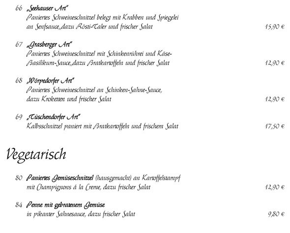 Usere - Abendkarte - im Grasberger Hof